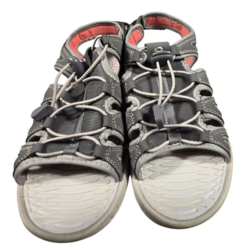 Khombu Mens Gray Coral Closed Toe Water‎ Sandals Hiking Shoes Size 7